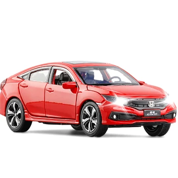1/32 Modeliavimas 2019 Honda Civic Žaislo Modelis Lydinio antgalių Liejimo Su Garso Ir Šviesos Žaislas Automobilis Vaikų Gimtadienio Dovana Nemokamas Pristatymas