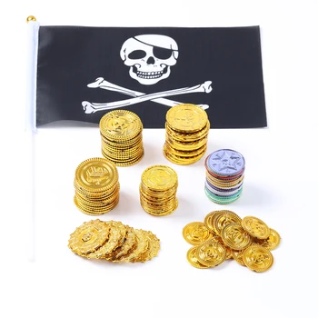 100vnt Aukso Monetų Piratų Lobis Žaidimas Helovinas Žaisti Pinigų Piratų Partija Rekvizitai, Vaikams, Vaikų, Šalies Kalėdų Šaliai Dekoro