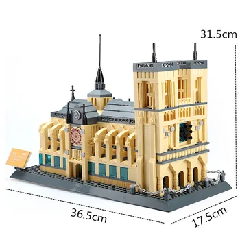 1380 Vnt Architektūros Serijos Notre-Dame De Statybinių Blokų Rinkinius Plytų Klasikinis Miesto Panoramoje Modelis Vaikams, Žaislai