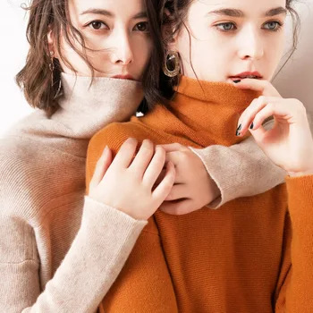 2019 m. rudens ir žiemos naujas megztinis moterų didelės apykaklės megztinis ilgomis rankovėmis megztinis megztinis trumpas