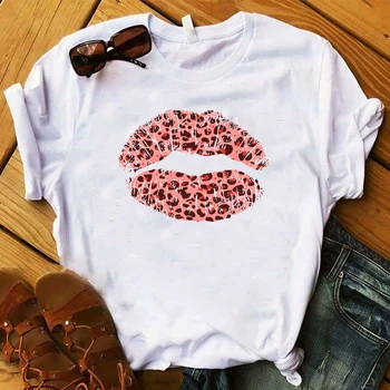 2019 Moterų Marškinėliai Leopard Meilės Mielas Vasaros Mados Moterų Grafinis Atspausdintas Viršų trumpomis Rankovėmis Marškinėlius Moterų Vyriški T-shirt