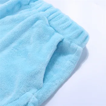 2020 M. Žiemos Pliušinis Sleepwear Vientisos Spalvos Dviejų Dalių Pajama Nustatyti Gobtuvu Ilgomis Rankovėmis Megztinis Viršūnes + Šortai Atsitiktinis Namų Drabužių Rinkinys