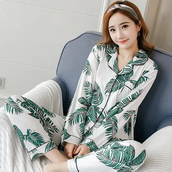 2020 Megztinis Ilgomis Rankovėmis Pižama Moterų Naujus Produktus Mielas Korėjos Homewear Rinkinys