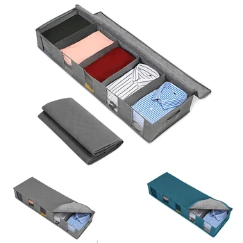 2VNT lankstymo drabužių laikymo dėžutė neaustinių saugojimo krepšys skaidrus langas užtrauktukas drabužių, patalynės laikymo krepšys su rankena