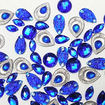 320Pcs royal blue siūti dekoratyvinių masės kristalų, cirkonio siuvimo akmenys ir kristalai amatai 