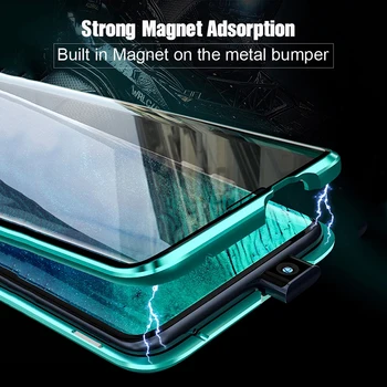 360 Dvipusis Metalo Magnetinių Atveju Redmi K30 K20 Pro Grūdintas Stiklas Skaidrus Galinio Dangtelio Redmi 8 Pastaba 8t 7 Pro Atvejais