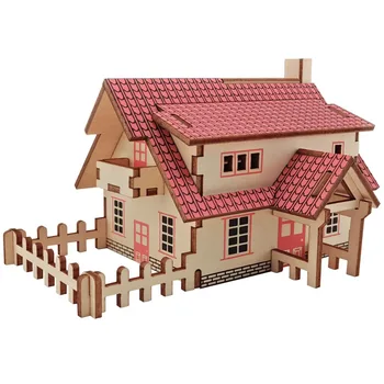 3D Mediniai Žaislai, Dėlionės Dėlionės Architektūros Namai 