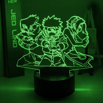 3d Naktį Šviesos Naruto Komanda 7 Uzumaki Naruto, Sasuke Sakura Paveikslas Namų Puošybai Naktį LED Lempos Anime Dovana Vaikams Vaikui Berniukams