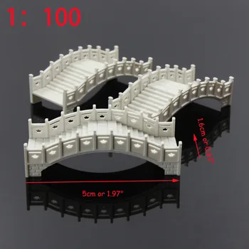 3pcs plastiko arch bridge Balta Kinijos tradicijos 1:100 TT 1:75 OO Masto Modelis Traukinio geležinkelio