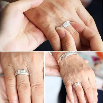 925 sterlingas sidabro palaima žiedas, moterų ir vyrų, poros žiedas dovana vyresnieji Pak Fuk žiedas