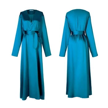 AEL Povas Mėlyna suknelė suknelė femme 2019 Prancūzija Vintage drabužius Suknelė Moterims Prarasti Atsitiktinis Maxi Suknelės Retro Mados