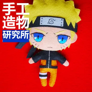 Anime Naruto Uzumaki 12cm Keychain Rankų darbo Materical Paketo Žaislai Mini Lėlės Įdaryti Pliušinis #4287 Vaikų Dovanų