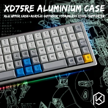 Anoduoto Aliuminio atveju xd75re xd75 60% užsakymą klaviatūra akrilo plokštės, akrilo difuzorius gali padėti Pasukimo petnešomis