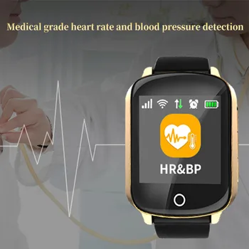 Atsparus vandeniui GPS Tracker Smart Žiūrėti Mobiliojo Telefono Vyresnio amžiaus žmonių Kraujo Spaudimas & Širdies ritmo Aptikimo SOS Geo Tvora Rudenį Žadintuvas APP