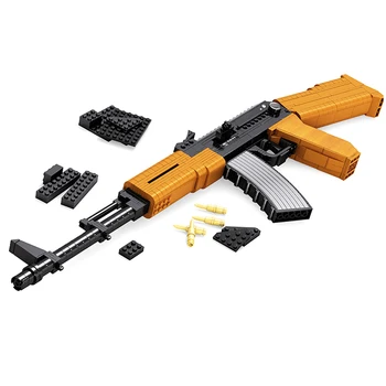 AUSINI 22706 Karinės įrangos pardavimas, biuro įrangos Serijos AK-47 užpuolimų šautuvas Modelio Blokai nustatytas Klasikinis ginklą švietimo Žaislai vaikams