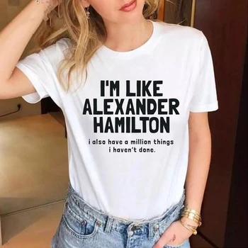 Aš, pavyzdžiui, aleksandras hamiltonas Mados Laiškas Spausdinti Hamiltonas Muzikos marškinėliai moterims mados grunge tumblr medvilnės šalies str tee - K388