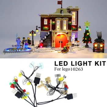 BriksMax Led Šviesos Iki Rinkinys Kūrėjas Žiemos LED Šviesos Rinkinys, Savaiminio Fiksavimo Plytų Mobiliojo Galios Baterija, Dėžutė, USB Hub anglų Vadovas
