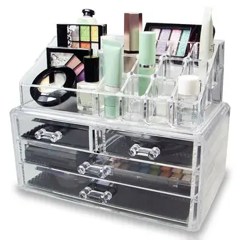 Darbalaukio Makiažas Organizatorius Papuošalai, Kosmetikos Stalčių Laikymo Dėžutė Skaidri Turėtojas Juo siekiama organizuoti visus savo kosmetikos accessories