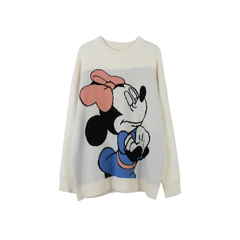 Disney Mickey moterų rudens/žiemos plius dydis naujų prarasti animacinių filmų megztinis megztinis storas mados aukštos kokybės megztinis