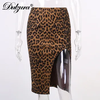 Dulzura Leopardas Spausdinti Moterų Aukšto Juosmens Ritininės Mini Pieštuku Sijonas Bodycon Seksualus Šalies Klubas Streetwear Elegnat 2020 M. Rudenį, Žiemą