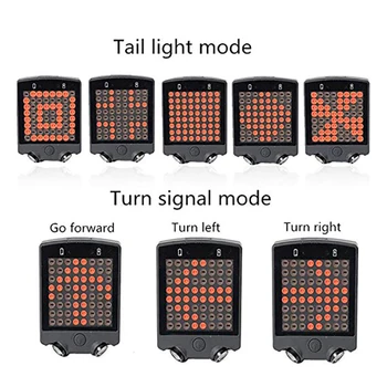 Dviračių Smart LED Dviračių Indikatorius Dviračių Galiniai Šviesos, Nuotolinio Valdymo pultu USB Įkrovimo Dviračių Posūkio Signalo Lemputė