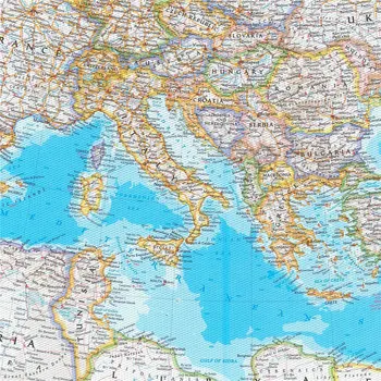 Europos Geografinis Žemėlapis Išskirtinį Dizainą Subtilus Tekstūros Išsamią Spausdinti Drobė Sienos Lipdukas Namų Dekoro Mokymosi