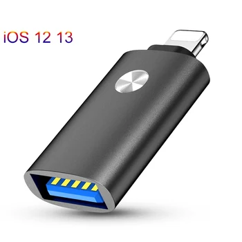 Famale USB Žaibo Kameros Adapteris Keitiklis Duomenų SD Kortelė, U Disko Trumpas OTG iPhone 11 Pro XS MAX XR X 6, 6S 7 8 Plius
