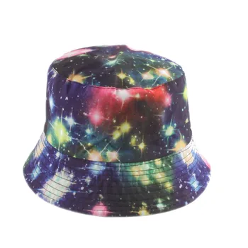 Galaxy Spausdinti Panama Kibirą Kepurės Vyrams, Moterims, Vasaros Saulė Kepurės Streetwear Bobą Skrybėlių Grįžtamasis Žvejybos Žvejys Skrybėlę