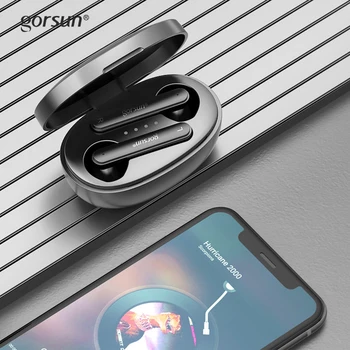 Gorsun V2 Bluetooth 5.0 TWS ausinių belaidžio 3D HiFi stereo ausinės touch kontrolės dvitinklis režimas ausinių su mikrofonu Auto-Pora