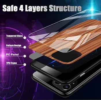 Grūdintas Stiklas Telefono dėklas Samsung Galaxy S20 FE S21 Ultra 5G S10 S10e S8 S9 Plus Padengti Coque Funda Rubisafe Medienos Grūdų Houisng