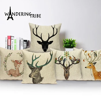 Gyvūnų mesti pagalvę padengti pagalvėlės namų pagalvėlės Asmeninį pagalvę briedis pagalvę dekoratyvinis dangtelis pagalvę Elegantiškas pagalvėlė padengti