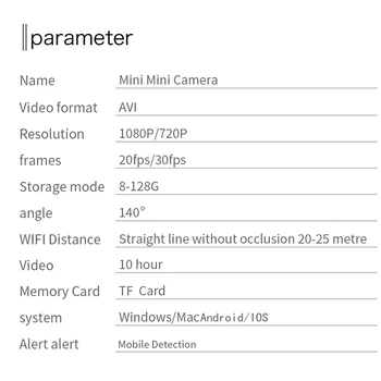 HD 1080p Mini Wifi Mikro Kamera Naktinio Versija, Mini Veiksmo Kamera, ip judesio Jutiklis vaizdo Kamera Balso, Vaizdo magnetofoną, Mažoms Ip kamerų