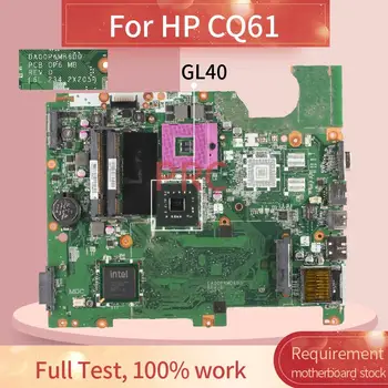 HP CQ61 Nešiojamas Plokštė DA00P6MB6D0 GL40 DDR2 Notebook Mainboard