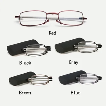 Išardomi skaitymo akiniai nešiojami teleskopiniai akiniai kojos vyrų ir moterų, mini skaitymo akiniai dioptrijomis 1.0-4.0 su akiniais dėžutę