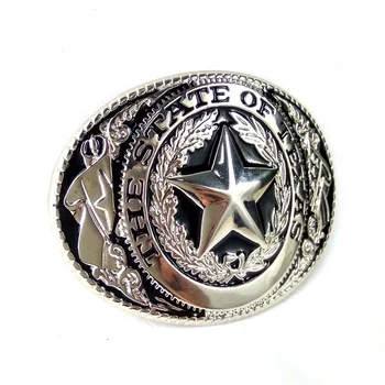 Juoda balta Danga Procesas Teksaso valstijoje vėliava logotipas kaubojus diržo sagtis metalo Mens didelis sagtys už diržo priedai