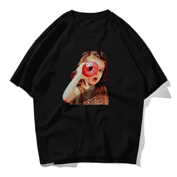 Juokinga Spurgos Mergaitės Spausdinti Negabaritinių Tshirts Harajuku Atsitiktinis Streetwear Viršūnes Tees Hip-Hop Vasaros Trumpomis Rankovėmis T Shirts