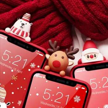 Kalėdų Animacinių filmų Elnias Telefono dėklas Skirtas iPhone XR 11 Pro XS Max X Silikono Matinis Dangtelis, Skirtas 
