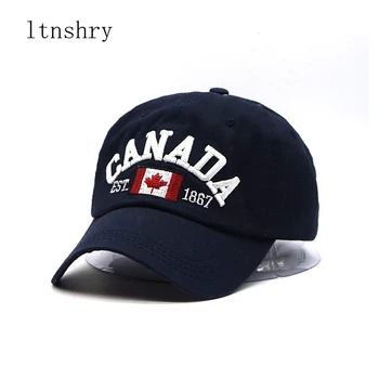 Kanada laišką siuvinėjimo kepuraičių medvilnės gorra snapback lenktas tėtis skrybėlę laisvalaikio lauko moterų, vyrų sporto bžūp Gorras Kaulų