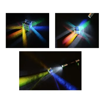 Karoliai su X-Cube Prism Nuotrauka Įrankiai, Apdailos Fizikos Mokymo Priemonės RGB Combiner Splitter Kryžiaus Dichroic Prizmę Dovana