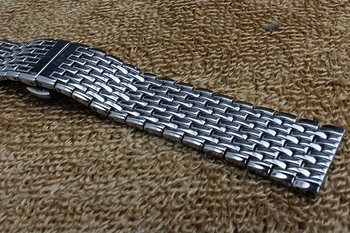 Karšto Utrl-plonas Watchband kietas nuorodos Nerūdijančio plieno Watchband metalo žiūrėti dirželis Sidabro 18mm 20mm 22mm apyrankę drugelis sagtis