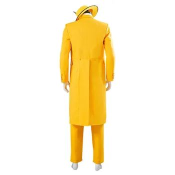 Kaukė Jim Carrey cosplay kostiumų vienodas vyrų Halloween Carnival geltona kostiumas kailis + marškinėliai + kelnės + Hat Rinkinys