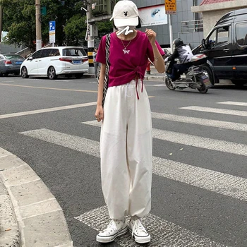 Kelnės, Moteriški Kieta Elastinga Juosmens Antblauzdžiai Judesio Korėjos Harajuku Stiliaus Hip-Hop Streetwear Laisvalaikio Aukštos Kokybės 2020 Mados Chic