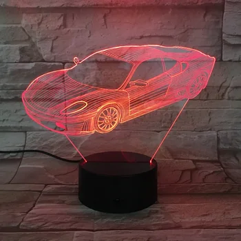 Kietas Vyras, Automobilių Sporto 3D Lempos Naktį Šviesos diodų (LED) Lemputę Daugiaspalvis 