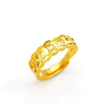 Korėjos Mados Moterų Žiedas, Vestuvių Dalyvavimas Juvelyrikos Geltonos Aukso Brėžinys Pora Žiedus 14K Aukso Papuošalai Gimtadienio Dovanos