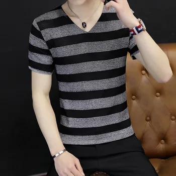 Korėjos versija tendencija oshort rankovėmis marškinėliai t-shirt rankovėmis rudenį t-shirt Qiuyi naujų korėjos versija tendencija vyriški