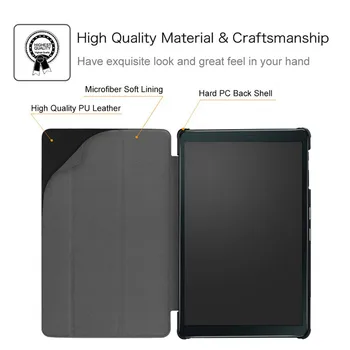Magnetinio PU Odos Samsung Galaxy Tab 8.0 2019 P205 už p200 Ultra Plonas pažadinti atveju Tab 8.0