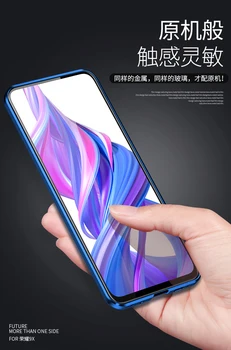 Magnetinės Metalo Telefoną Atveju Huawei Honor 9X Pro atsparus smūgiams Visiškai Padengti Huawei Honor 9X Priekiniai ir Atgal Grūdinto Stiklo Dangtis