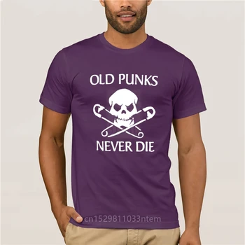 Marškinėlius Seni pankai niekada mirti atsitiktinis o-kaklo prarasti vasaros marškinėliai vyrams