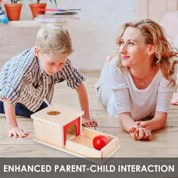 Montessori Atitikimo Blokų, Mediniai Pastovumą Objektas Lauke Pastovumą Tikslo Langelis su padėklu Kamuolys Montessori Bamblys Švietimo Žaislai