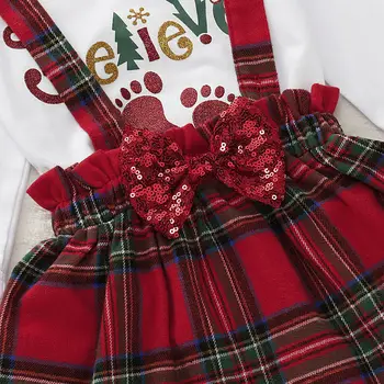MUMS Rudenį Drabužius Kūdikiams, Baby Girl Drabužiai Kalėdų Romper + Dirželis Suknelė + Apdangalai, Šalies Drabužių Nustatyti 0-18 mėnesių
